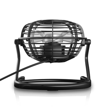 CSL - USB Ventilator - Tischventilator Fan Lüfter - optimal für den Schreibtisch inkl. An Aus Schalter - Kompatibel mit PC MAC Notebook Computer - in schwarz