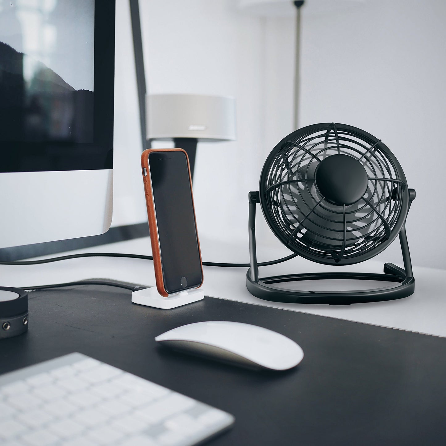 CSL - USB Ventilator - Tischventilator Fan Lüfter - optimal für den Schreibtisch inkl. An Aus Schalter - Kompatibel mit PC MAC Notebook Computer - in schwarz