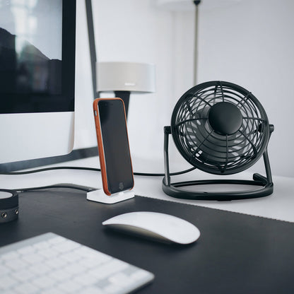 CSL - USB Ventilator - Tischventilator Fan Lüfter - optimal für den Schreibtisch inkl. An Aus Schalter - Kompatibel mit PC MAC Notebook Computer - in schwarz