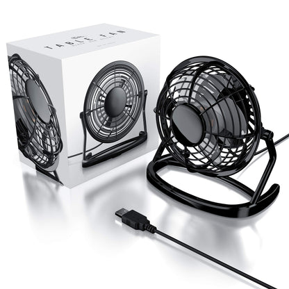 CSL - USB Ventilator - Tischventilator Fan Lüfter - optimal für den Schreibtisch inkl. An Aus Schalter - Kompatibel mit PC MAC Notebook Computer - in schwarz