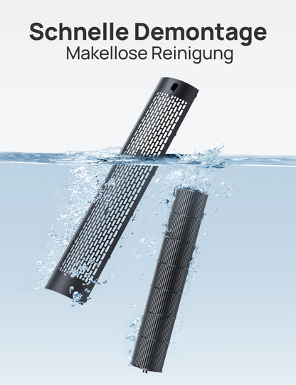 DREO 25 dB Leiser Smart Turmventilator, 106cm Höhe 4 Modi 9-Geschwindigkeit Max 7,9m/s 12H Timer 90° Oszillierender Ventilator mit Fernbedienung Sprachsteuerung Kühlung, Cruiser Pro T2S, Schwarz