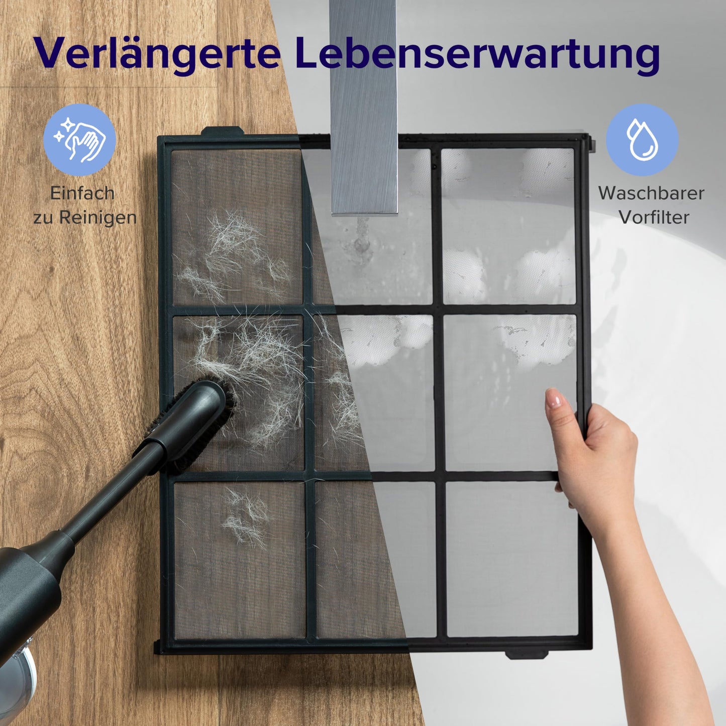 Levoit Luftreiniger Allergiker mit Tiermodus, bis zu 87㎡ Raucherzimmer, DualsensorundWaschbarer Vorfilter, HEPA Luftfilter gegen 99,97 Prozent von Tierhaareund-gerüche Schimmel Staub, Weiß/schwarz