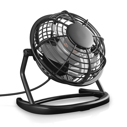 CSL - USB Ventilator - Tischventilator Fan Lüfter - optimal für den Schreibtisch inkl. An Aus Schalter - Kompatibel mit PC MAC Notebook Computer - in schwarz